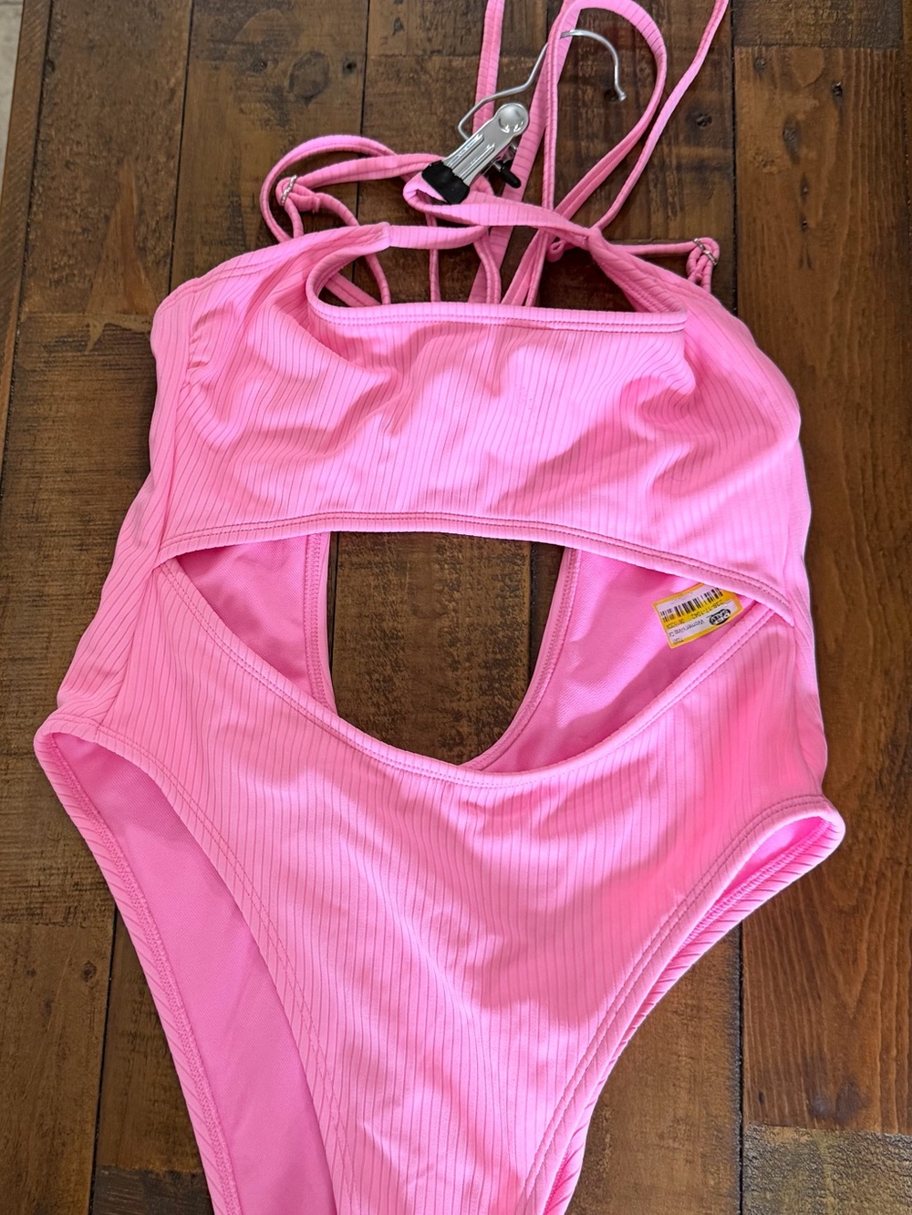 Pink One-Piece Swimsuit with Cutout - Brand Unspecified